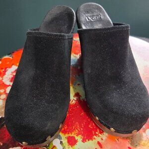 UGG Marsalis Clog, Black Suede, Size 6